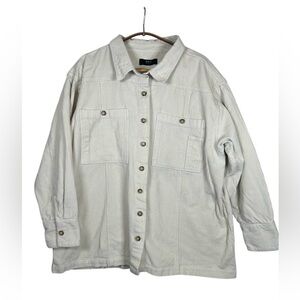 Able Joan Corduroy Chore Shacket. Cream. Relaxed Fit. Size XL. Lagenlook.